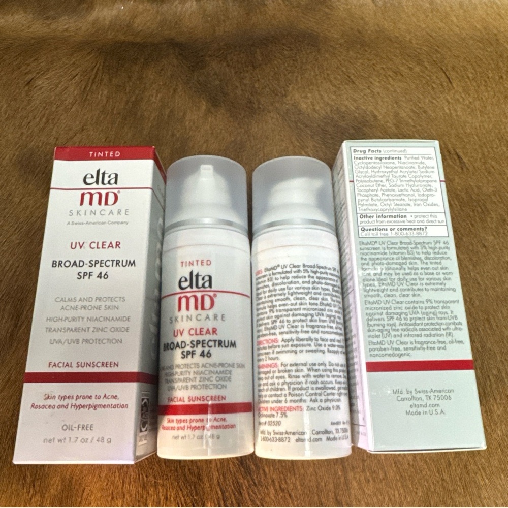 2 X Elta MD UV Clear TINTED Broad-Spectrum Facial Sunscreen SPF 46 1.7 Oz New - Picture 12 of 16